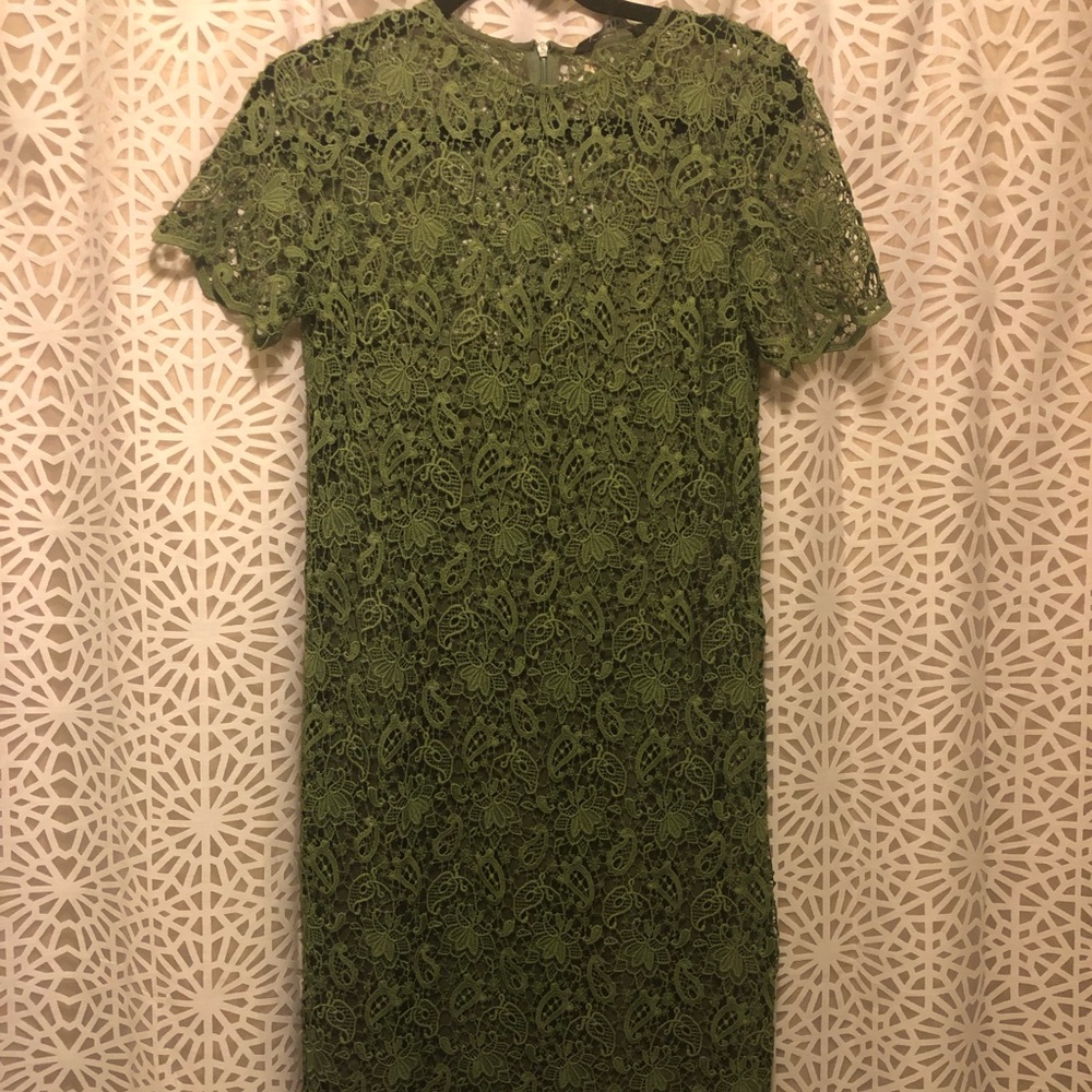 Zara green lace dress
